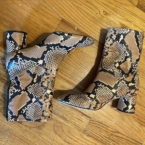 Zara snakeskin print ankle booties